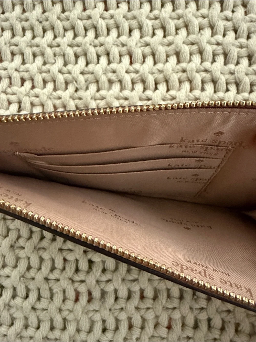 kate spade Pebbled Leather Wristlet with Strap in Warm Gingerbread